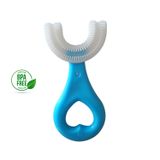 Escova De Dentes 360 De Silicone Para Crianças De 2 A 6 Anos - Azul Claro