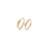 Anel De Noivado Em Prata 925 Com Revestimento De Ouro 18k Para Casal