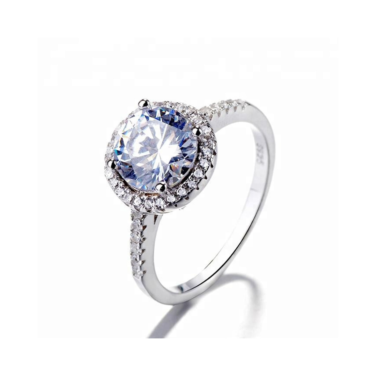 Anel De Prata 925 Para Mulheres Com Zircões Elegant Engagement Lo