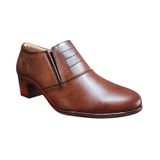 Sapatos Femininos Oxford, Mocassim, Marrom, Salto Quadrado, 5 Cm