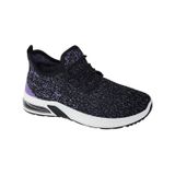 Tênis De Corrida Air Femininos Preto/lilás Soft Sports 3209