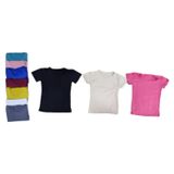 Pacote De 3 Camisetas Femininas De Bambu, Manga Curta, Cores Variadas