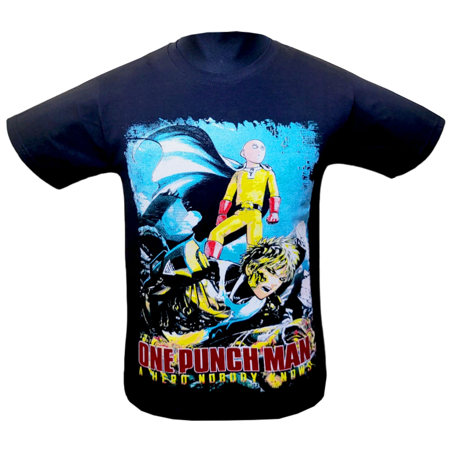 Camiseta One Punch Man Com Estampa Dupla 100% Algodão