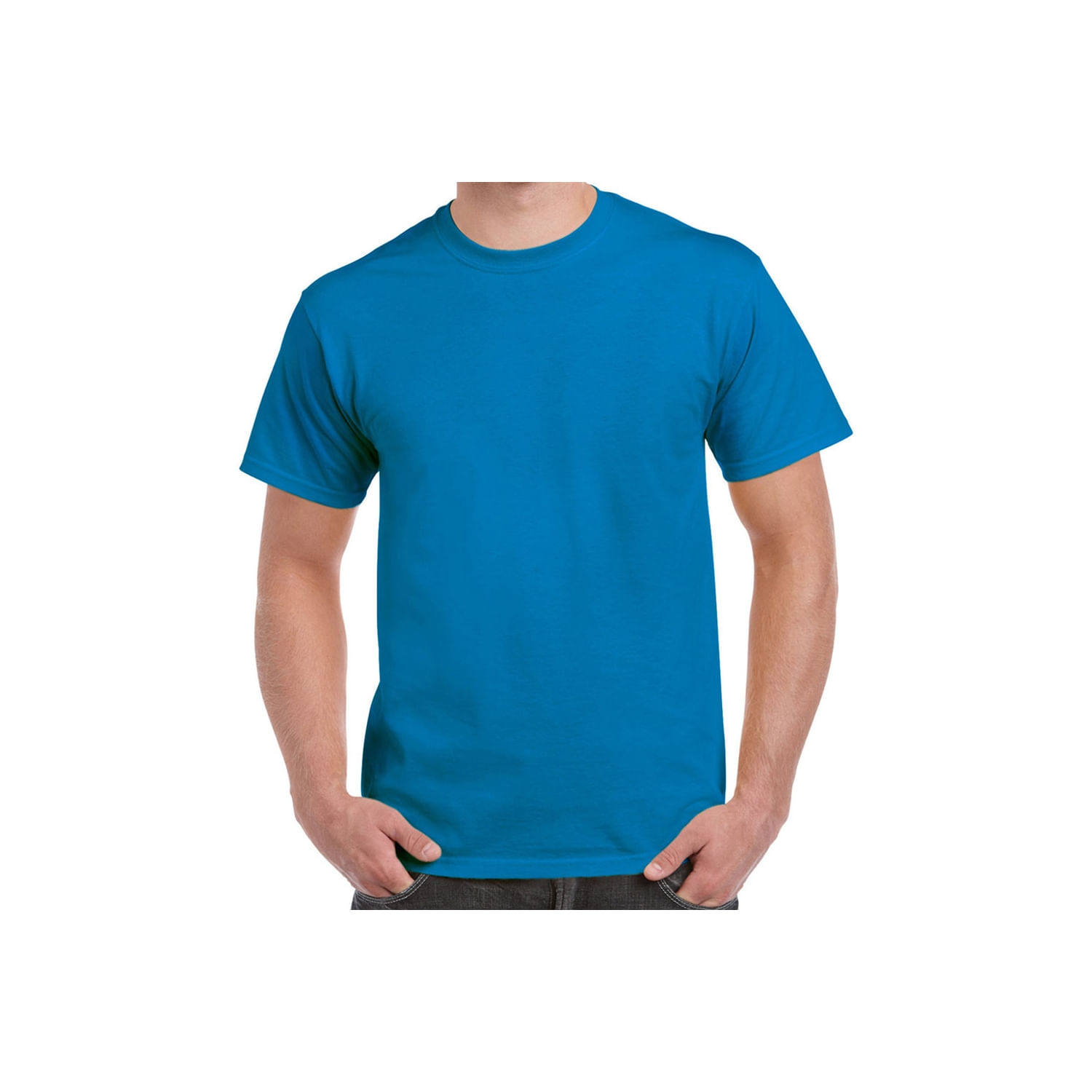 Camiseta Gildan Basic De Algodão Azul Turquesa Para Homens