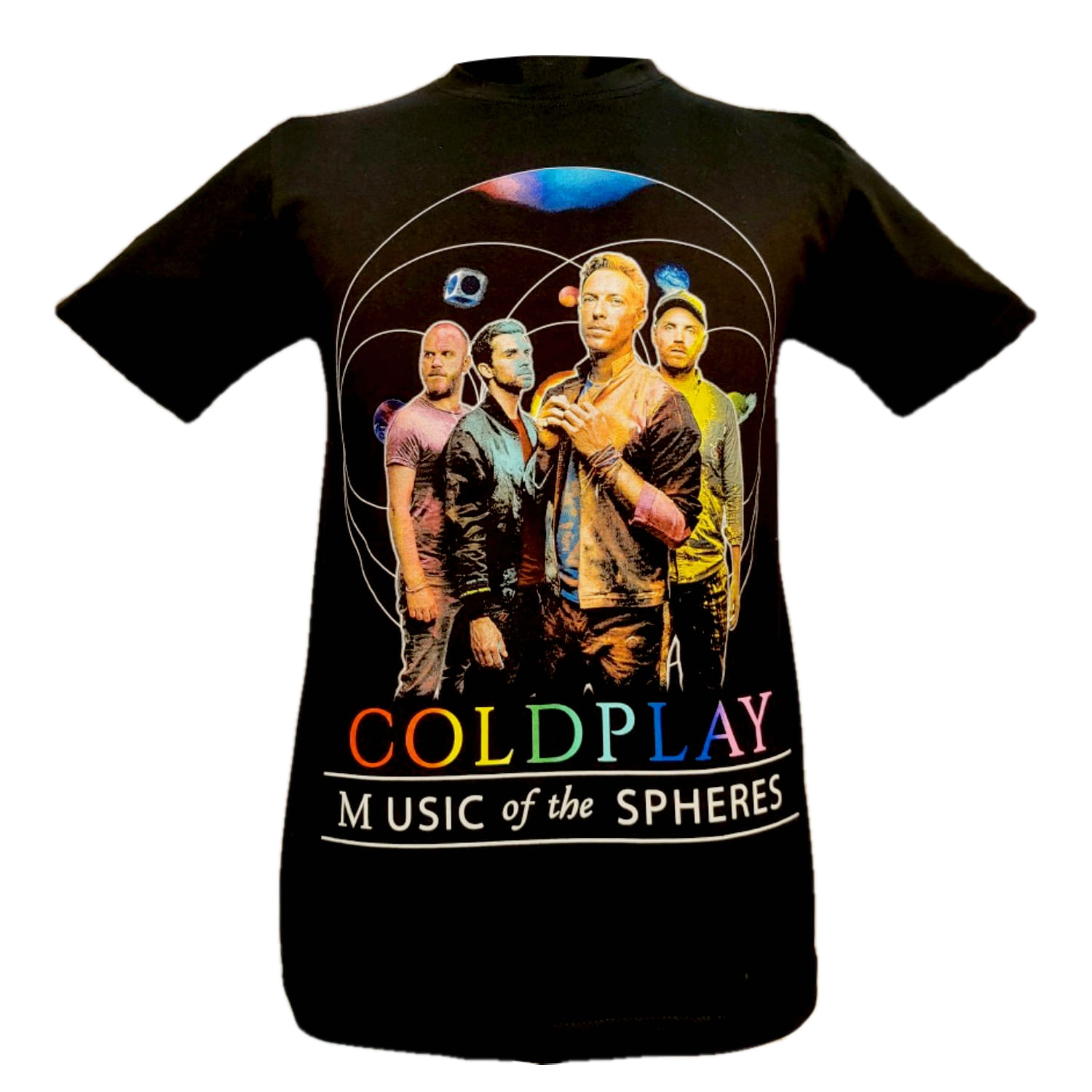 Camiseta Coldplay World Tour Com Estampa Dupla Para Homens