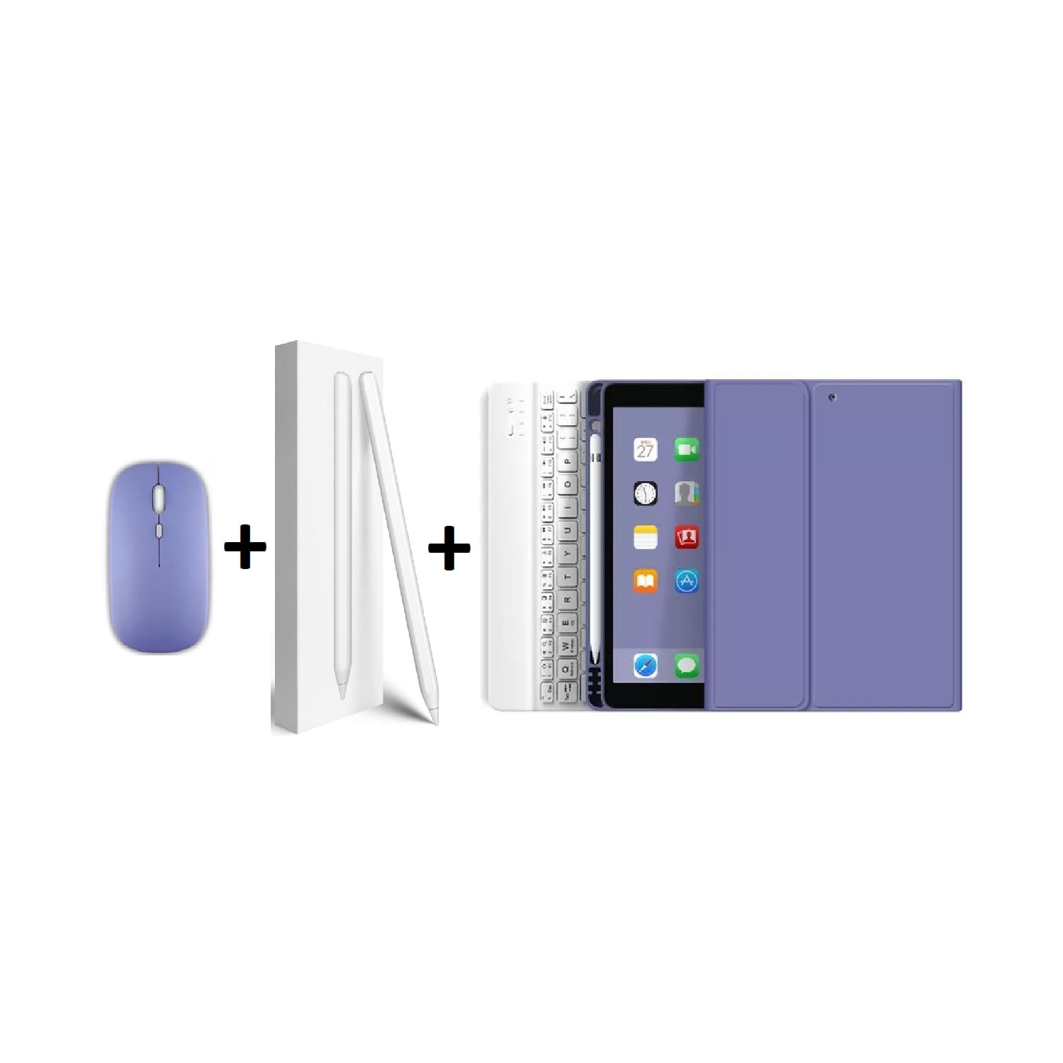 Capa Para Ipad 10.2 Com Teclado, Mouse E Caneta Lavanda