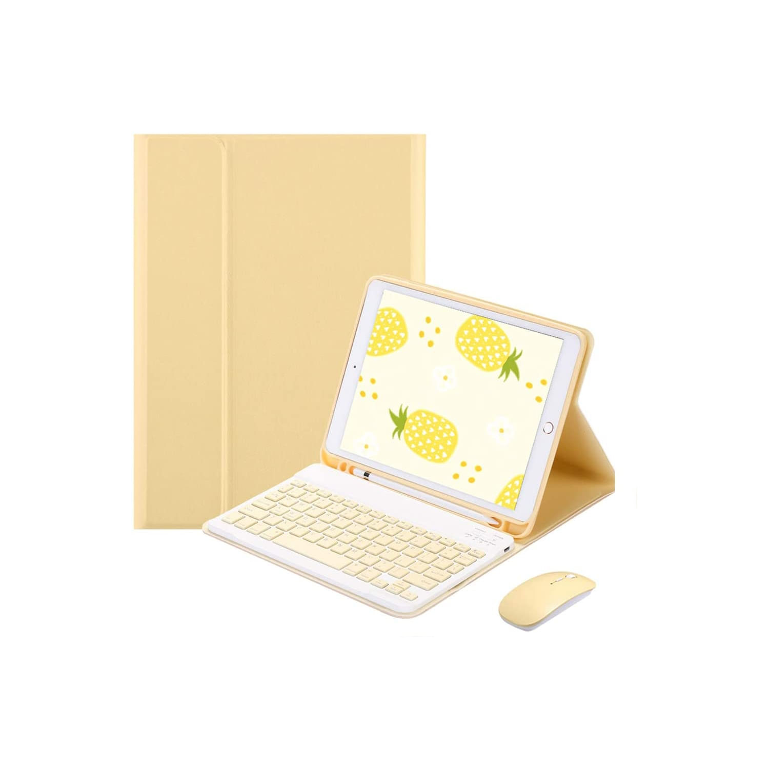 Capa Com Teclado E Mouse Ñ Para Ipad 9.8 Ou 7 10.2-yel