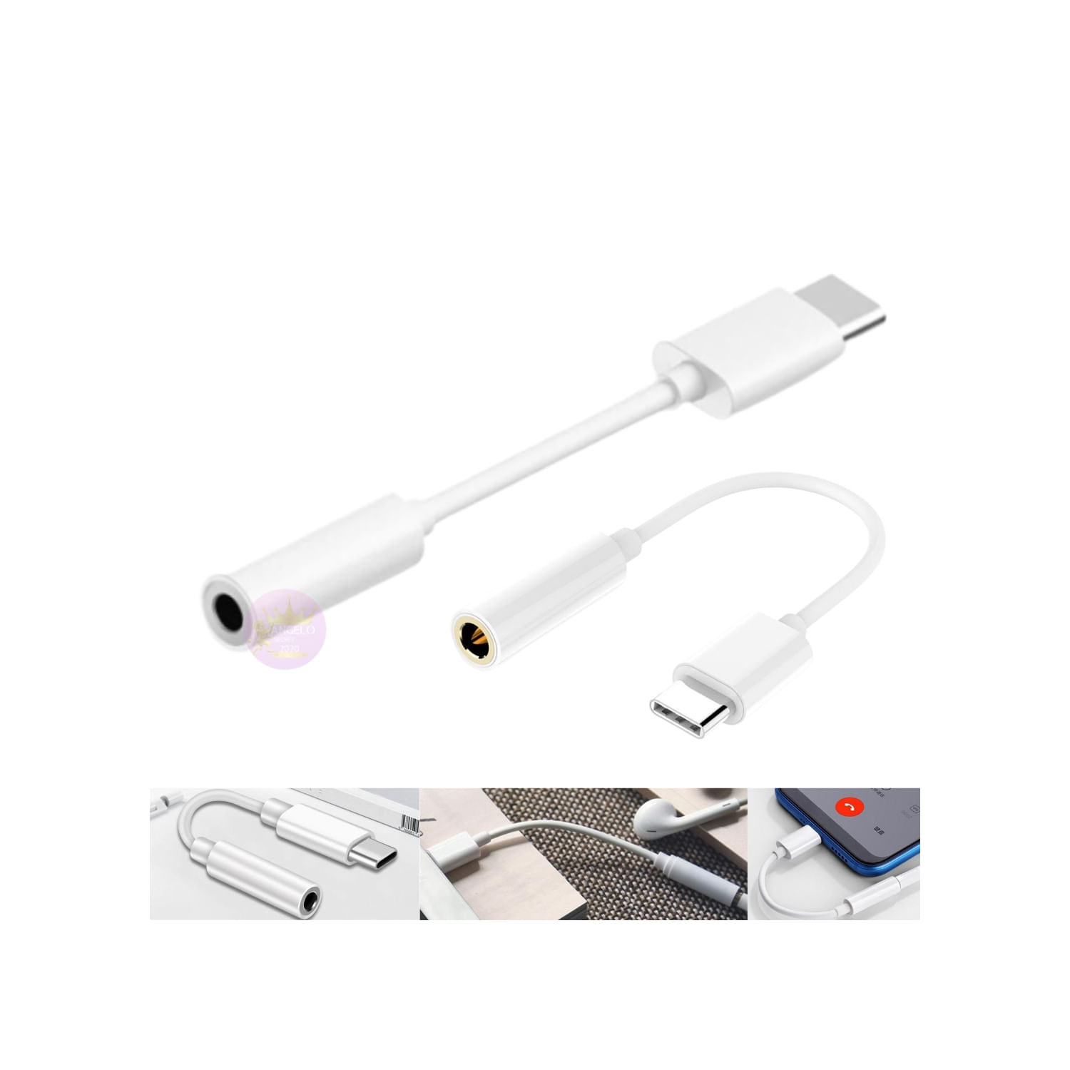 Adaptador De Áudio Usb Tipo C Para Conector De 3,5 Mm