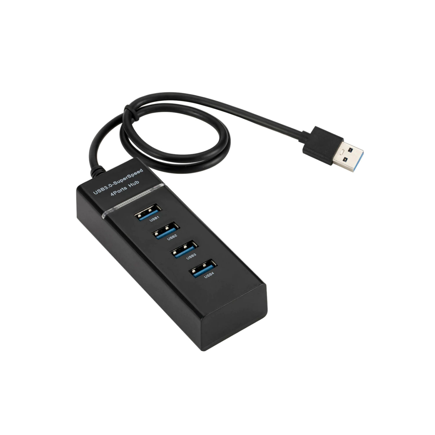 Adaptador De Hub Usb 3.0 De 4 Portas Com Cabo De 10 Cm - Preto