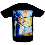 Camiseta Dragon Ball Super Vegeta Com Estampa Dupla