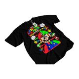 Camiseta Mario Bros E Luigi Cotton Para Crianças E Adultos