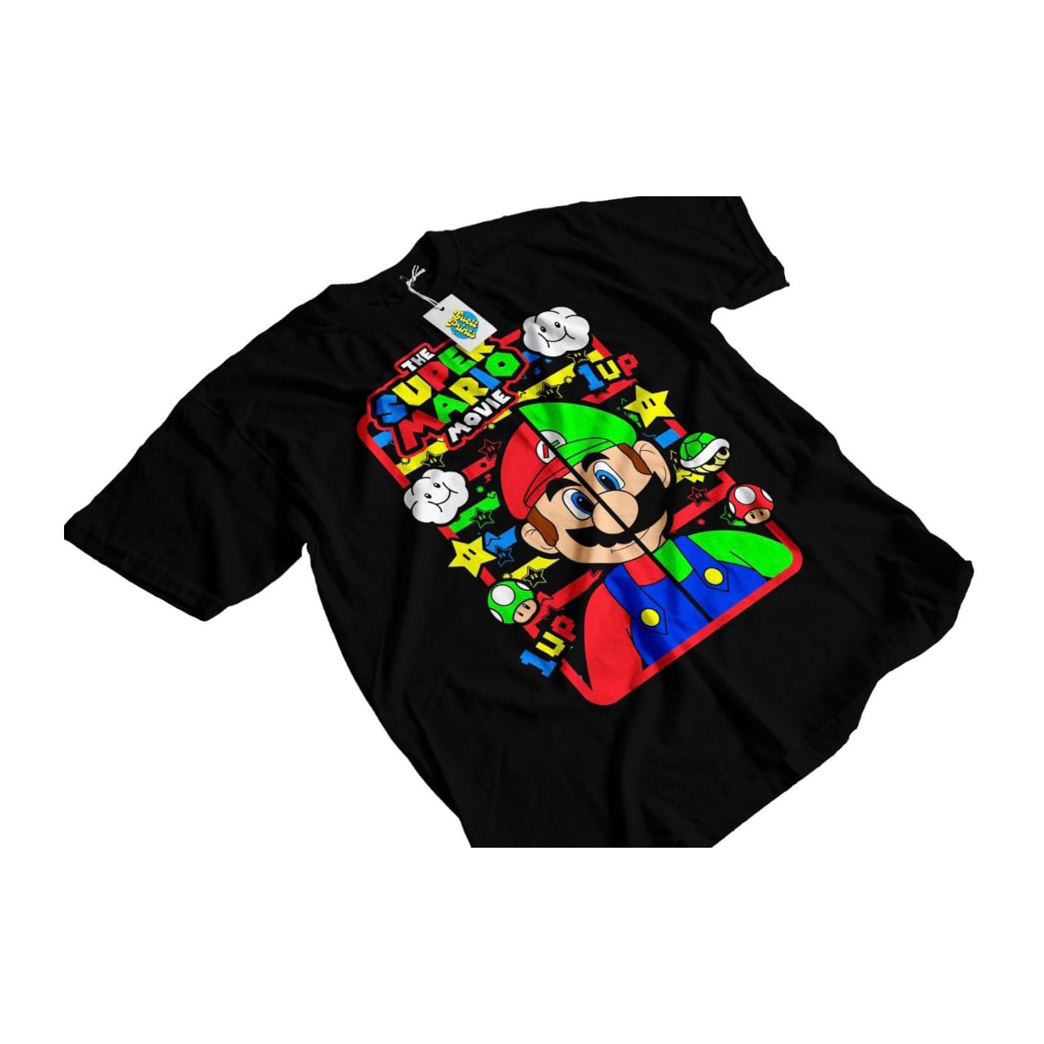 Camiseta Mario Bros E Luigi Cotton Para Crianças E Adultos