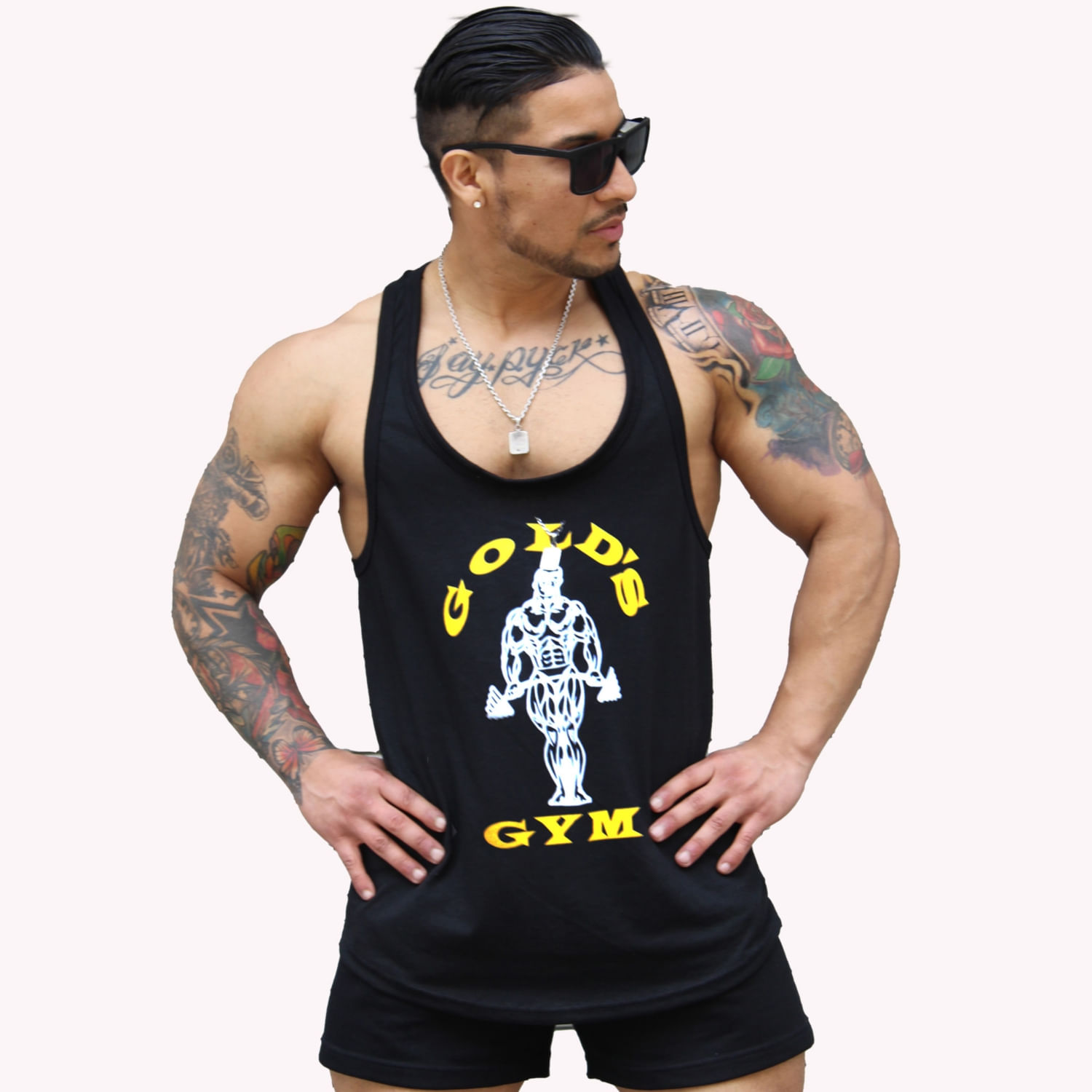 Camiseta Gold Gym Muscle Para Homens Preta