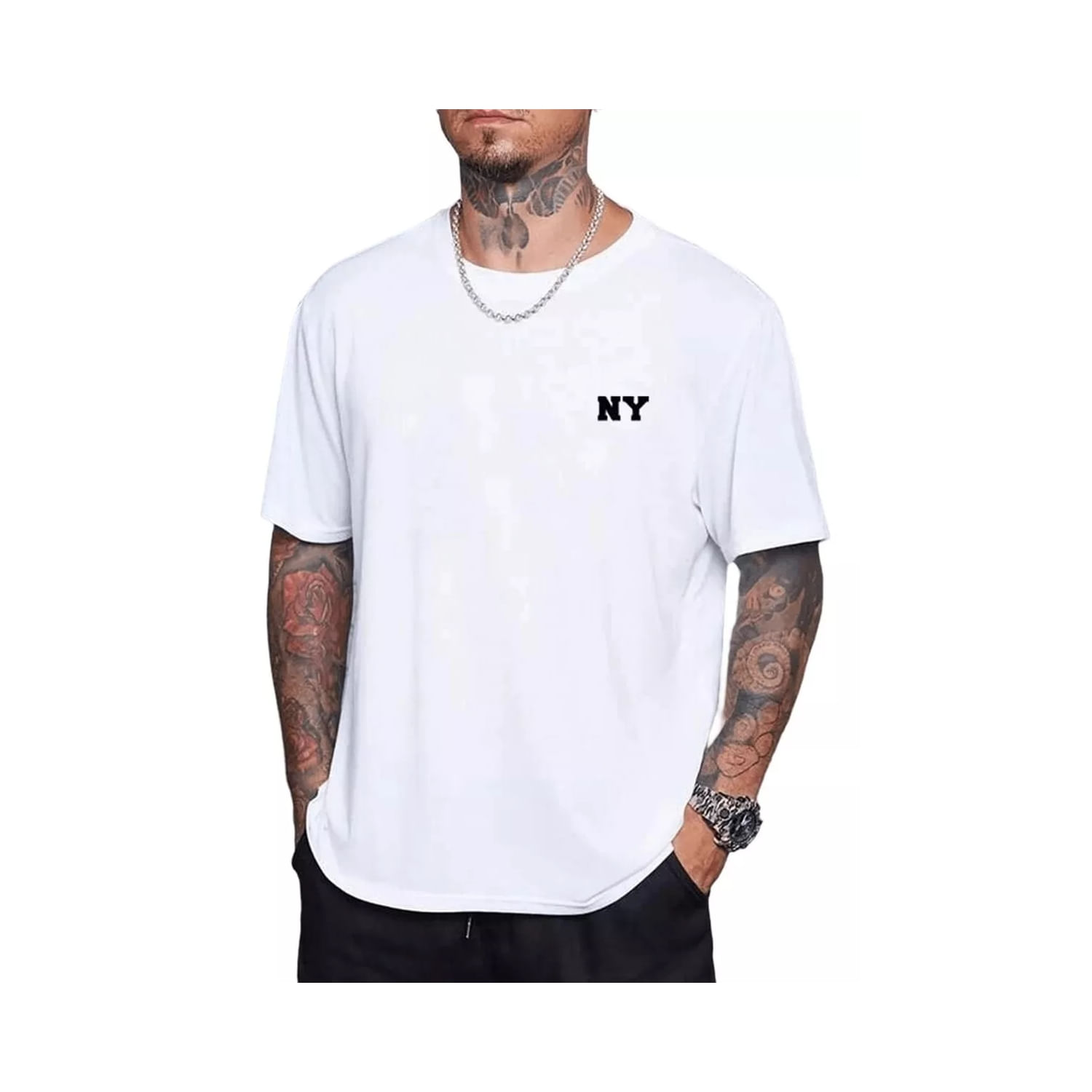 Camiseta Ny Fashion Premium De Algodão Para Homens