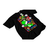 Camiseta Mario Bros Yoshi Cotton Para Crianças E Adultos