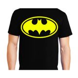 Camiseta Batman Com Logotipo Original 100% Algodão Para Crianças E Adultos