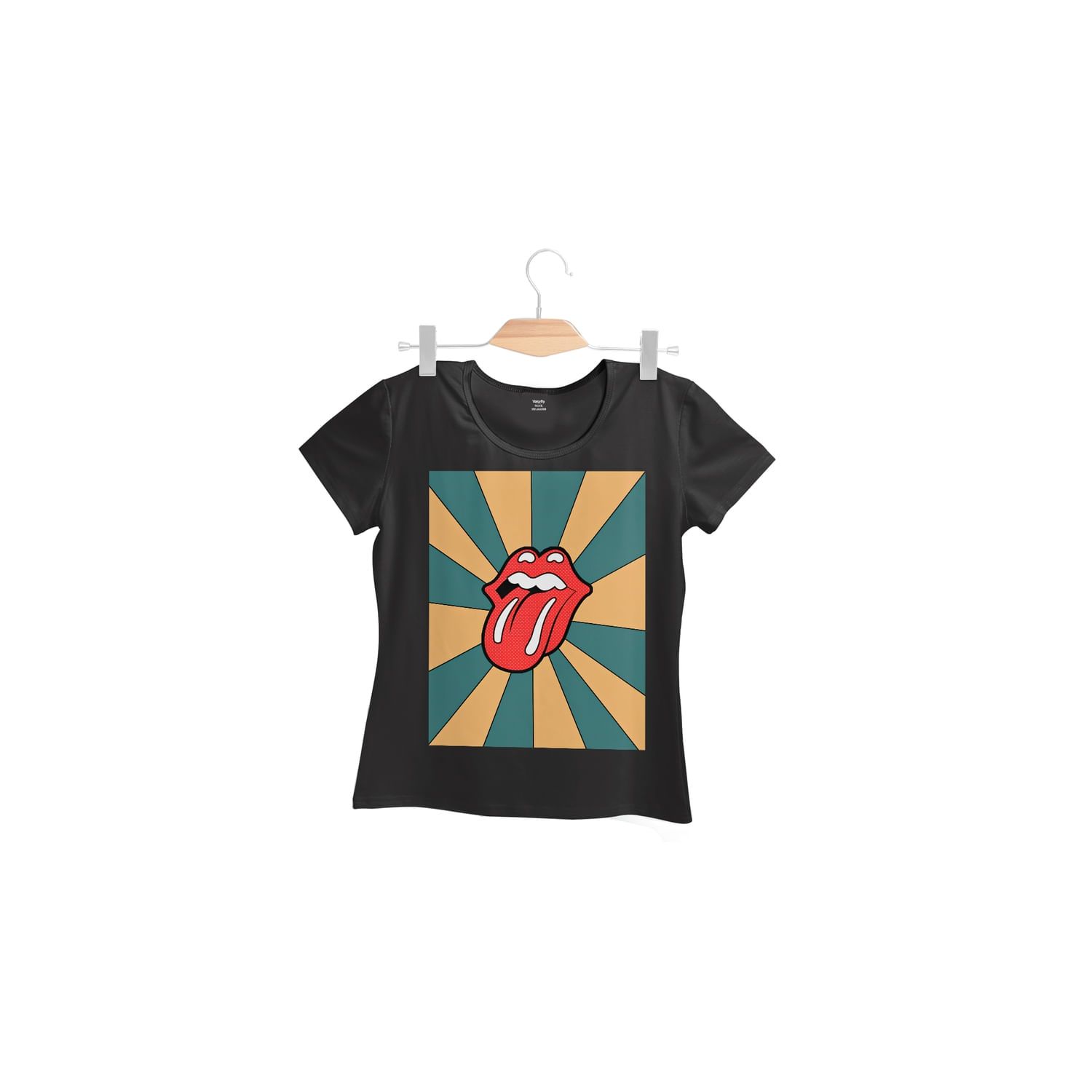 Camiseta Feminina Rolling Stones Preta