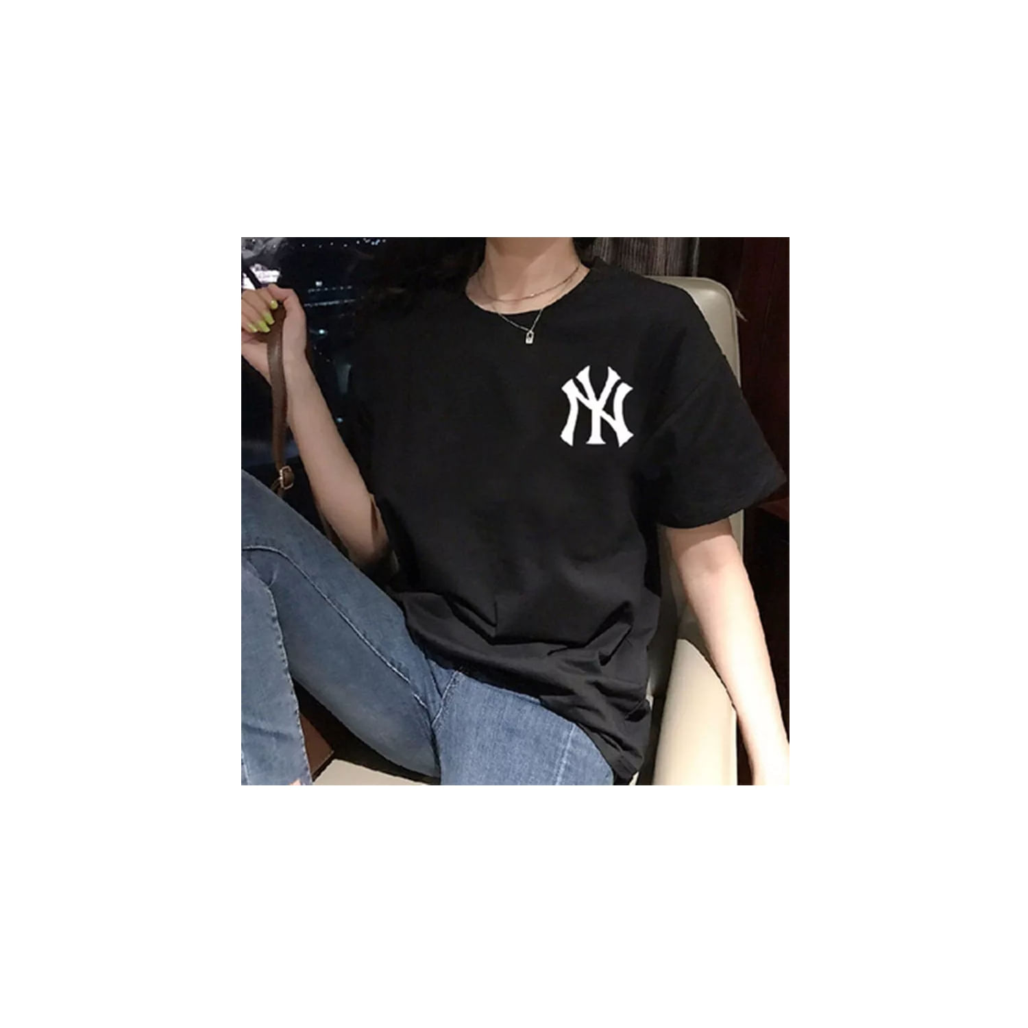 Camiseta Street Wear Ny De Manga Curta Unissex