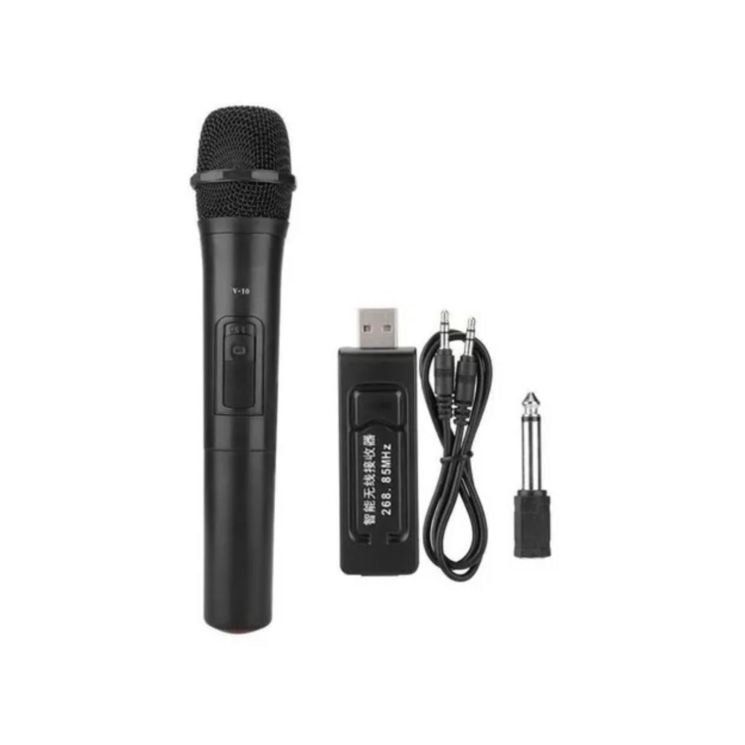 Microfone Sem Fio, Receptor Usb E Plugue Kareoke