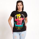 Camiseta Preta Genérica De Manga Curta Com Estampa Sailor Moon Para Mulher