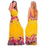 Vestido Longo Maxi Flix Line 100% Viscose Para Mulheres