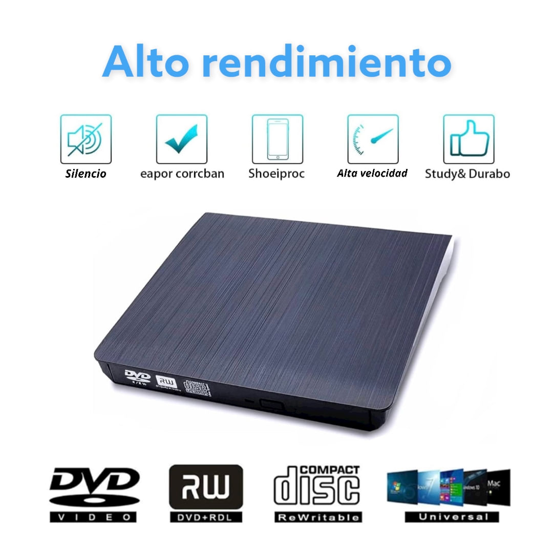 Gravador De Dvd Externo Leitor De Cd Usb Windows Mac Player - Carrefour