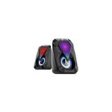Alto-falantes De Computador Usb Com Fio 4d Led Light 3wx2 Preto