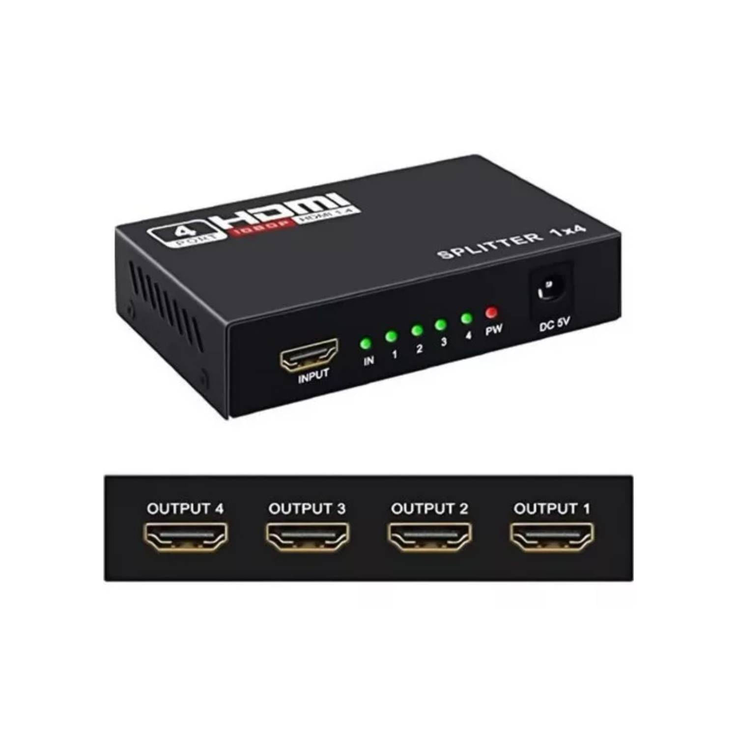 Divisor Hdmi 1x4, Full Hd, 4k E 2k Uhd, Telas Duplicadas