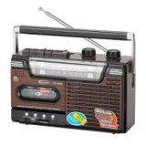 Rádio Cassete Am/fm Mp3 Sd Usb 220v Com Bateria Vintage