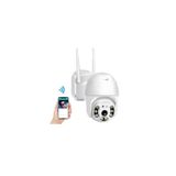 Câmera Ip Inteligente Hisee Se Wifi Outdoor Com Alarme Ip66 Branco
