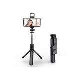 Tripé Selfie Stick 3 Em 1 Com Controle Bluetooth E Flash Led