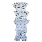 Conjunto De Pijamas Para Meninos, Pacote De Verão Com 3 Tecidos Macios