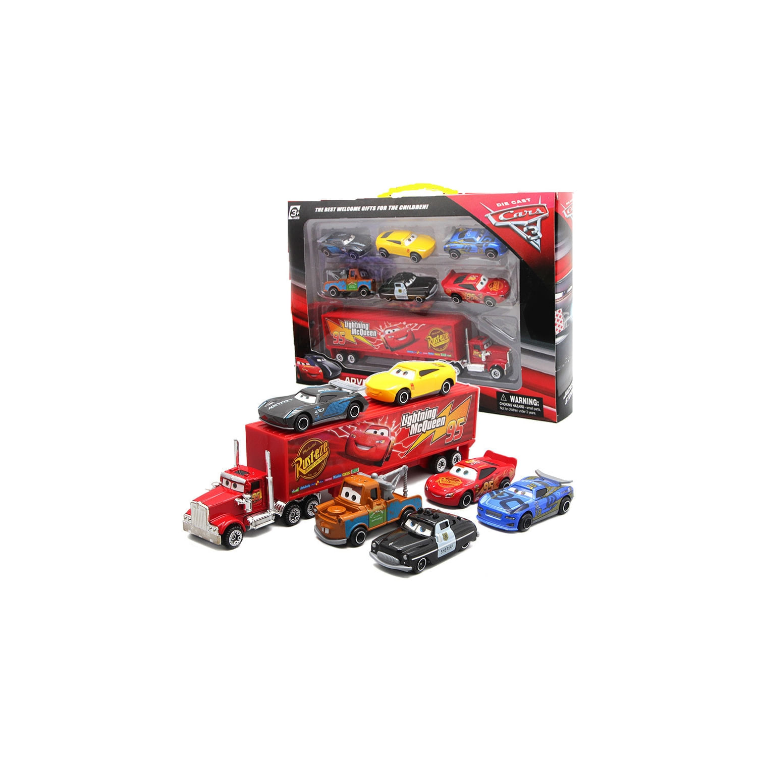 Carros De Brinquedo Pixar Cars Lightning Mcqueen 7 Peças Fundidas Sob Pressão