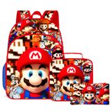 Conjunto De Mochilas, Mochila Infantil Mario, Lancheira