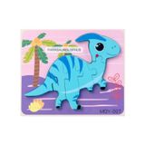 Quebra-cabeça De Madeira Montessori Dinossauro Para Crianças