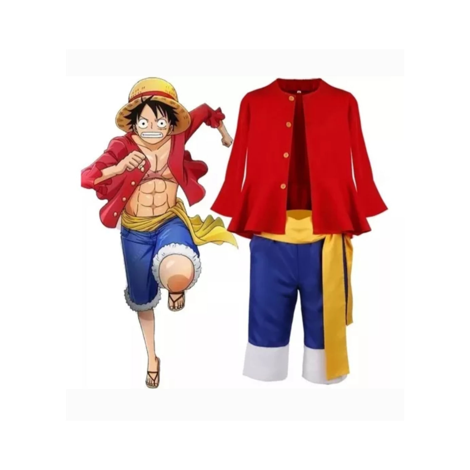 Fantasia De Cosplay Monkey Luffy One Piece Para Crianças E Adultos