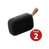 Alto-falante Bluetooth Mg2 Portátil Recarregável Preto, Pacote 2