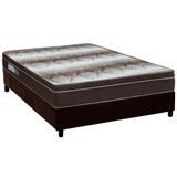 Cama Box Casal: Colchão Ortopédico Ortobom Wood Light + Base Crc Suede Brown(138x188)