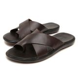 Chinelo Couro Masculino Conforto De Dedao Calce Facil Palmilha Macia Solado Borracha Moderno