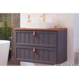Gabinete De Banheiro Suspenso Sense 1 Gaveta E 1 Porta Basculante C/cuba 80cm Titanium - Mgm