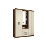 Guarda Roupa Solteiro 5 Portas E 3 Gavetas Havana Star 5.3 Jatoba/areia - Santos Andirá