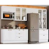 Cozinha Completa Americana 9 Peças (4 Aéreos + 1 Paneleiro + 2 Balcões + 2 Complementos ) C5p27 Branco - Henn