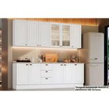 Cozinha Completa Americana 9 Peças (3 Armários + 3 Balcões + 3 Complementos) C5p37 Branco - Henn