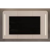 Painel Home P/tv Até 75 Polegadas Atlas 100% Mdf C/ Led 218x135cm Off White - Dj Móveis