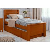Cama Solteiro Athenas C/ 2 Gavetas E Auxiliar Frassino - Lopas