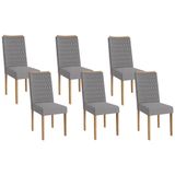 Cadeira Sala De Jantar 2cad157ea Kit 6 Un Eucalipto/suede Cinza Titanio A050 - Kappesberg