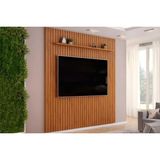 Painel Home P/tv Até 85 Polegadas Pratic Ripado C/ Prateleira 250x212cm Freijo - Dj Móveis