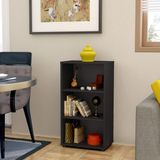Estante Para Livros Multiuso 2 Prateleiras - Preto - Baixo - Clean Artany Preto