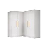 Modulado De Quarto Adapt 3 Peças ( 2 Armários + 1 Closet De Canto Obliquo) Qcm146 Branco - Kappesberg