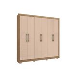 Guarda Roupa Casal 6 Portas E 3 Gavetas C/ Pés Cb04m578 Nogueira/macadamia - Kappesberg